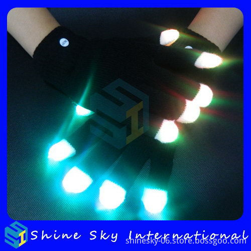 Customized Classical Crystal Vase Printed Led Flashing Gloves